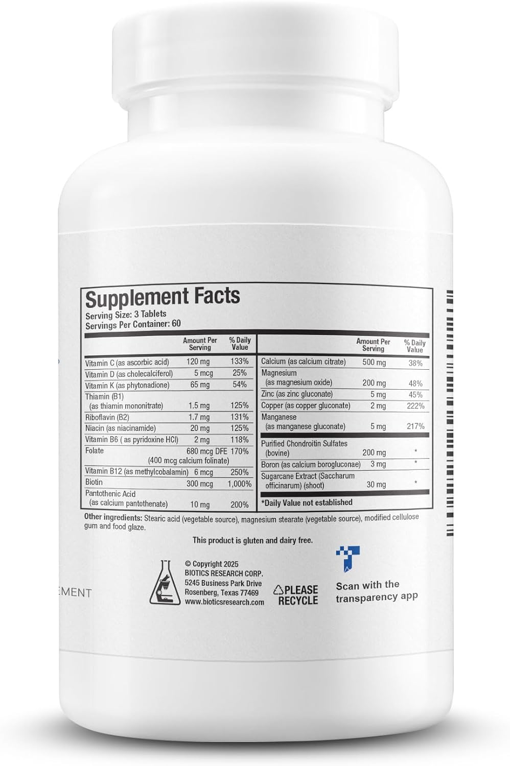 Biotics Research Osteo B Plus - 180 Tablets - görsel 2