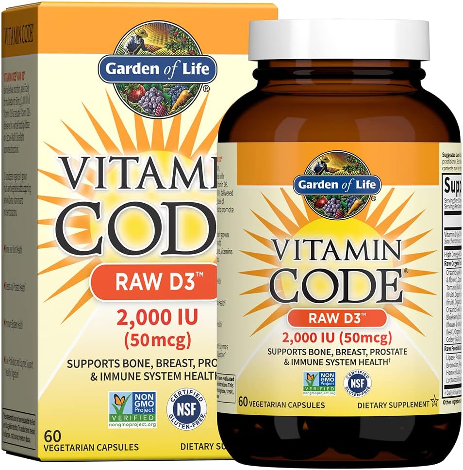 Garden Of Life, Raw Vitamin Code D3 2000Iu, 60 Vegetarian Capsules