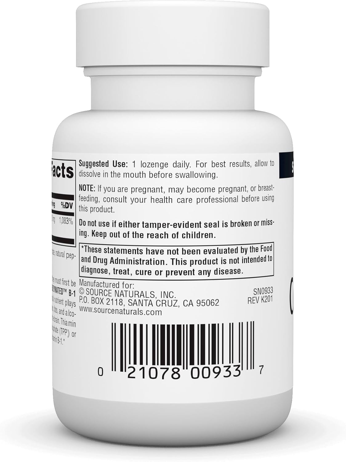 Source Naturals Coenzymated B-1 25mg – Fast Acting Thiamine (Vitamin B1) Quick-Dissolve Lozenges, 60 Count