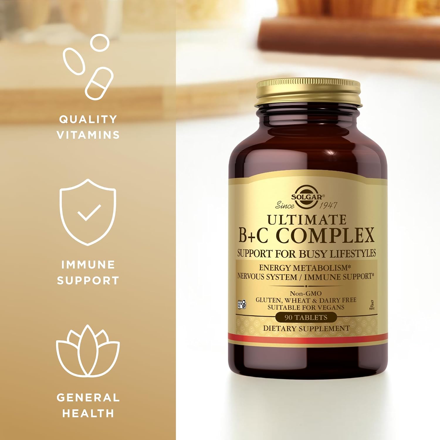 Ultimate B+C Complex Stress Formula, 90 Tablets by Solgar