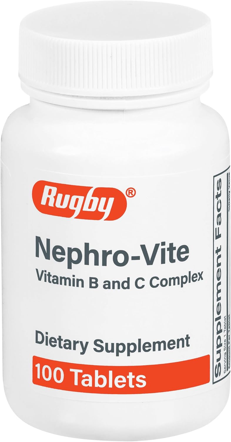 Rugby Nephro-Vite Vitamin B and C Complex Tablets, 100 Tablets