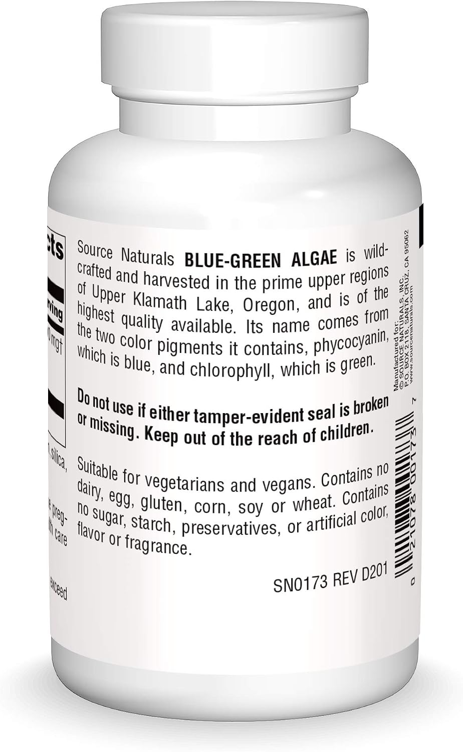 Source Naturals Blue Green Algae from Klamath Lake – 500 mg, 200 Tablets