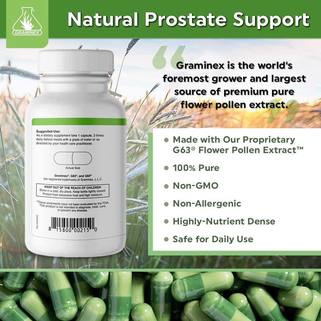 Graminex PollenAid Prostate Supplement – Rye Pollen Extract for Prostate & Urinary Health, 90 Vegetarian Capsules