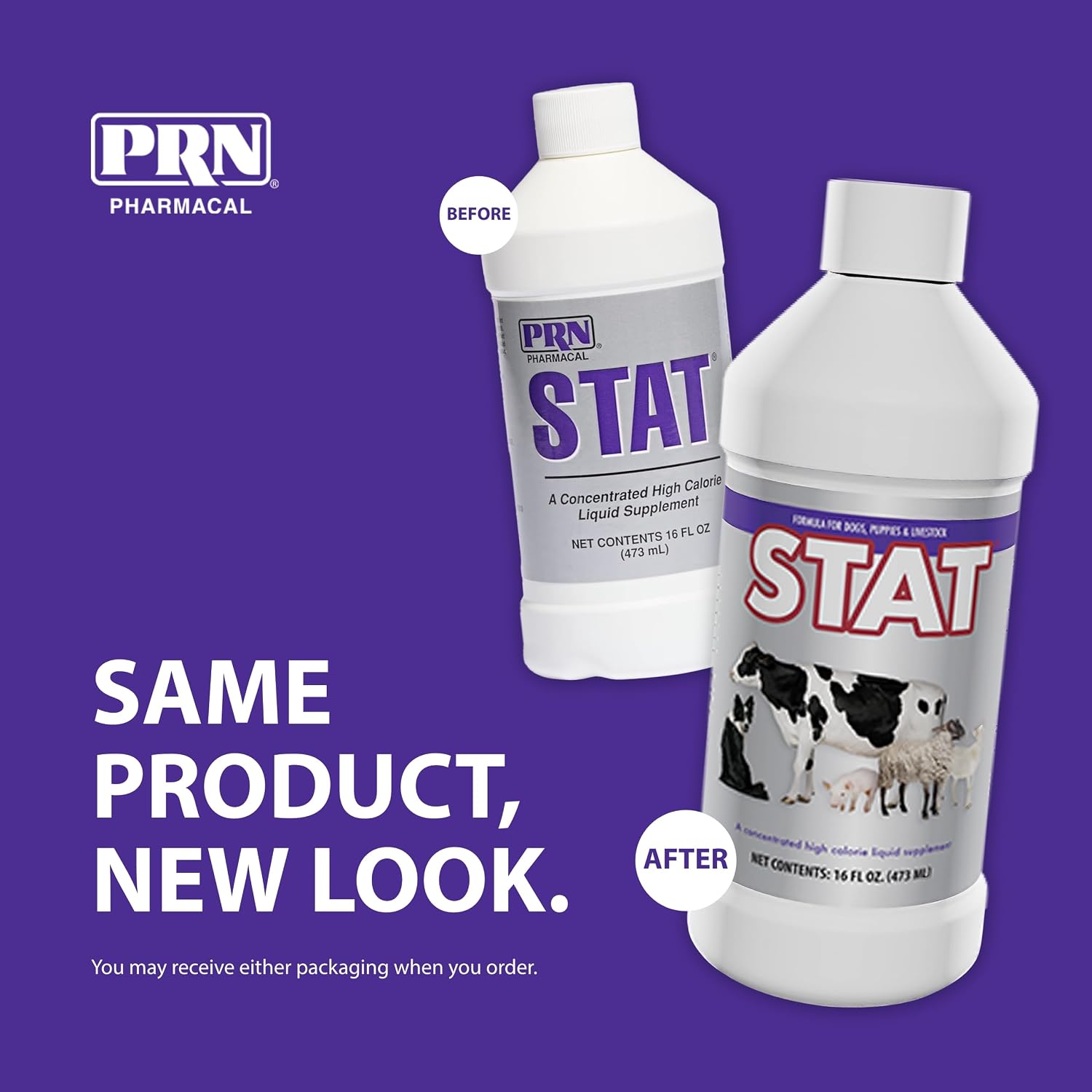 PRN Pharmacal STAT High-Calorie Nutritional Supplement for Dogs and Animals, Vanilla Flavour, 16 fl oz (473 mL)