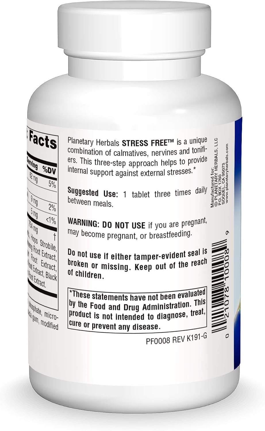 Planetary Herbals Stress Free Calm Formula Tablets, 810 mg, 60 Count