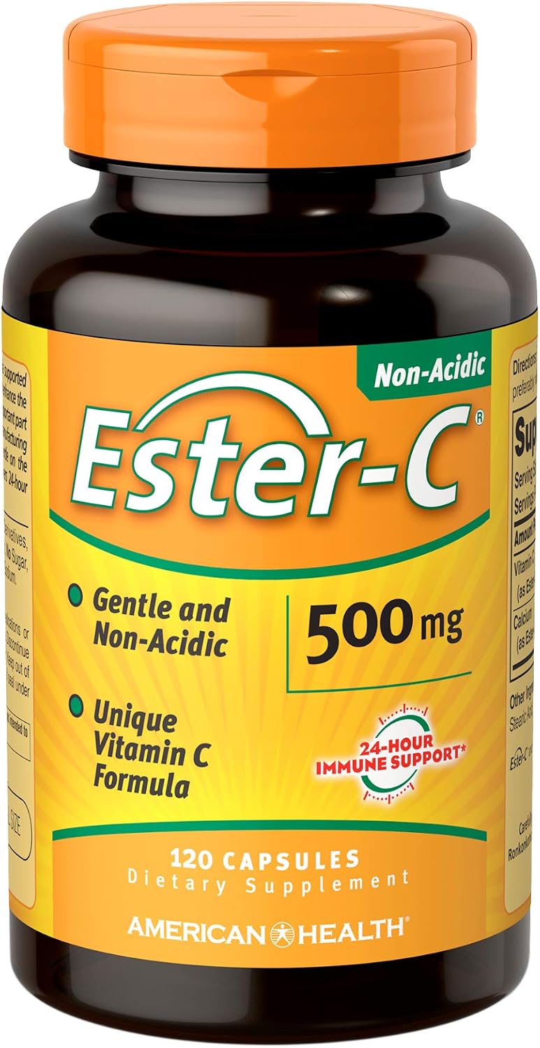 Ester-C 500 mg – Non-Acidic Vitamin C Supplement, 120 Capsules
