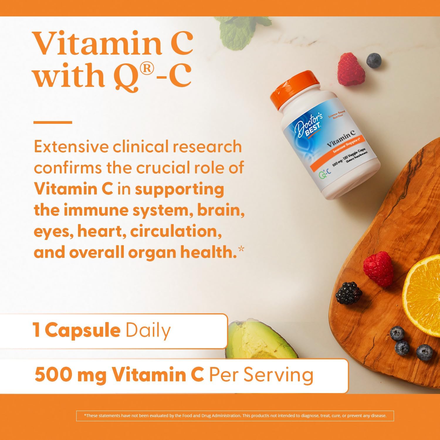 Doctor's Best Vitamin C 500 mg, 120 Capsules