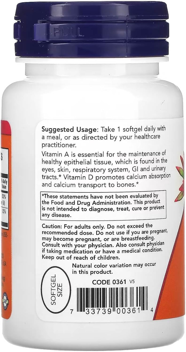 NOW Foods Ultra A & D 25000/1000 100 Softgels