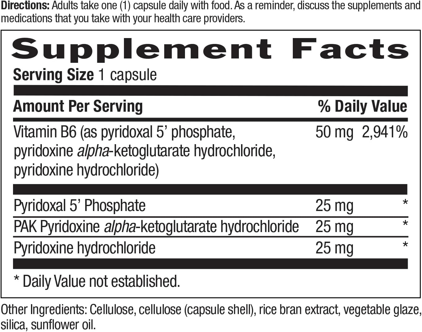 Country Life Coenzyme Active B-6 - 50 mg Vitamin B6 (as 25 mg P-5-P) - 30 Vegetarian Capsules