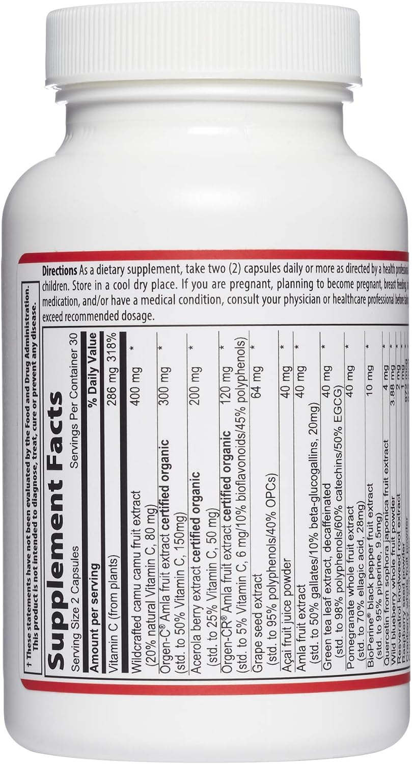 Vibrant Health Super Natural C, 120 mg / 1600 ORAC, Capsules, 60 Capsules