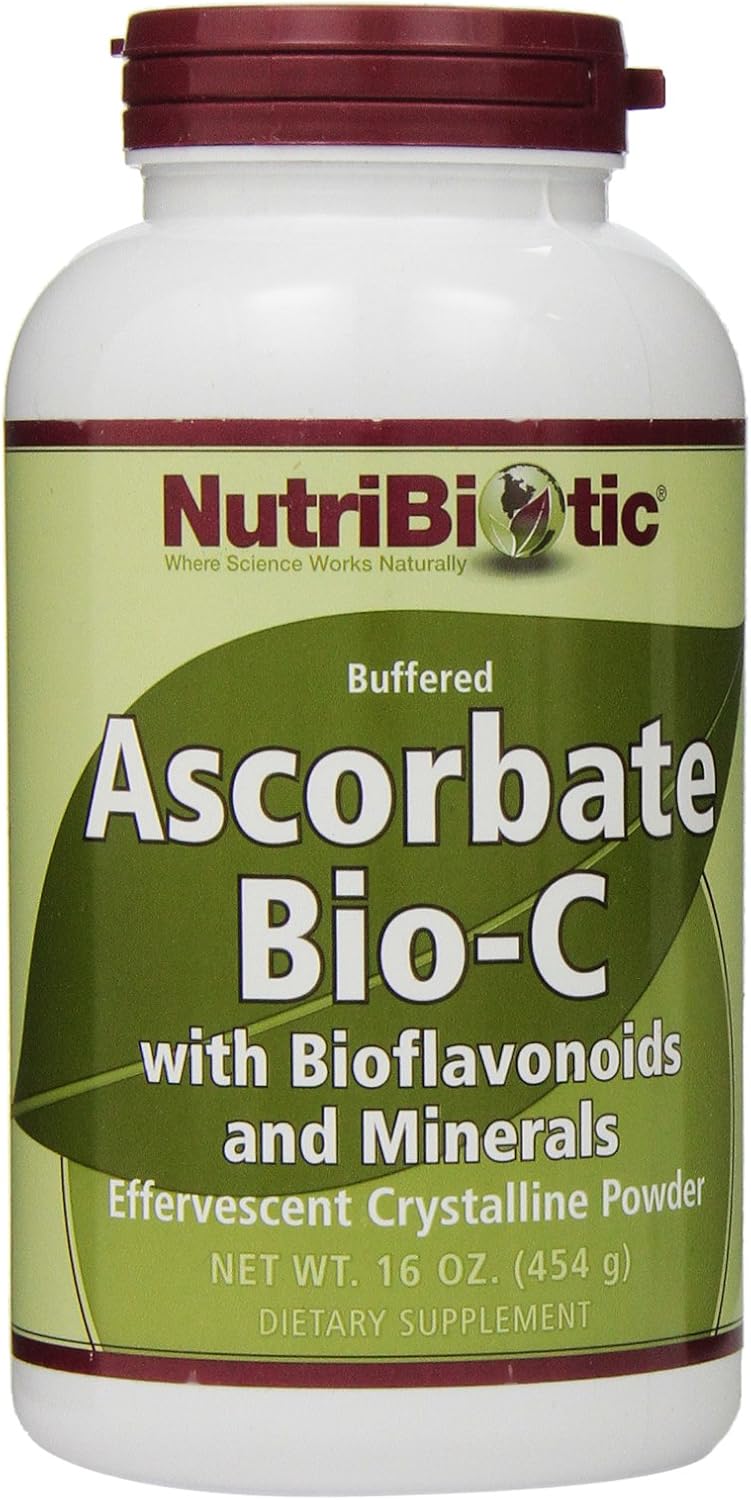 NutriBiotic - Ascorbate Bio-C, 454 g | Effervescent Vitamin C Powder with Lemon Bioflavonoids & Minerals