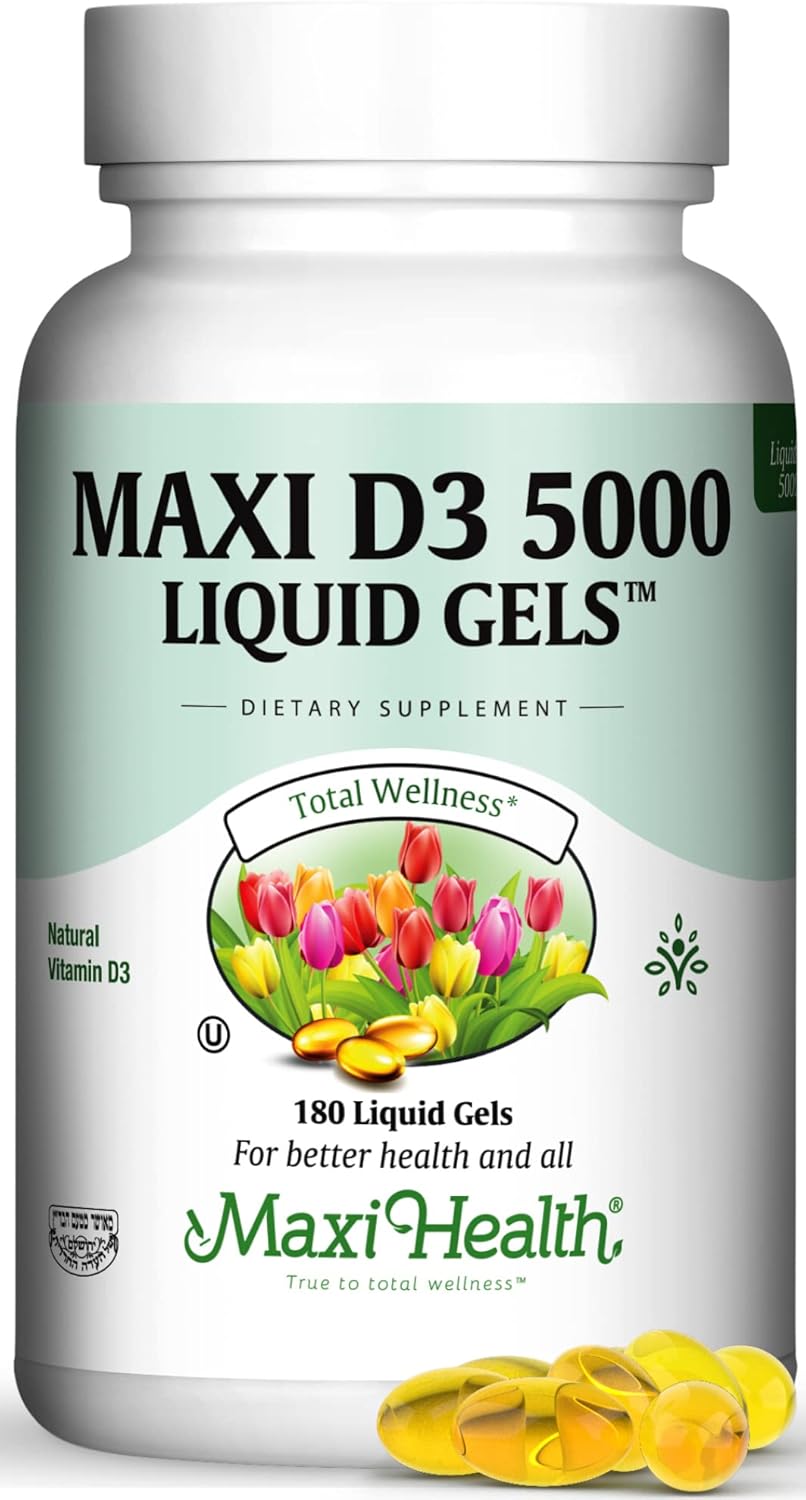 Vitamin D3 5000 IU (125 mcg) - High Dose Vitamin D3 Supplement for Bone and Immune Support - 180 Tablets