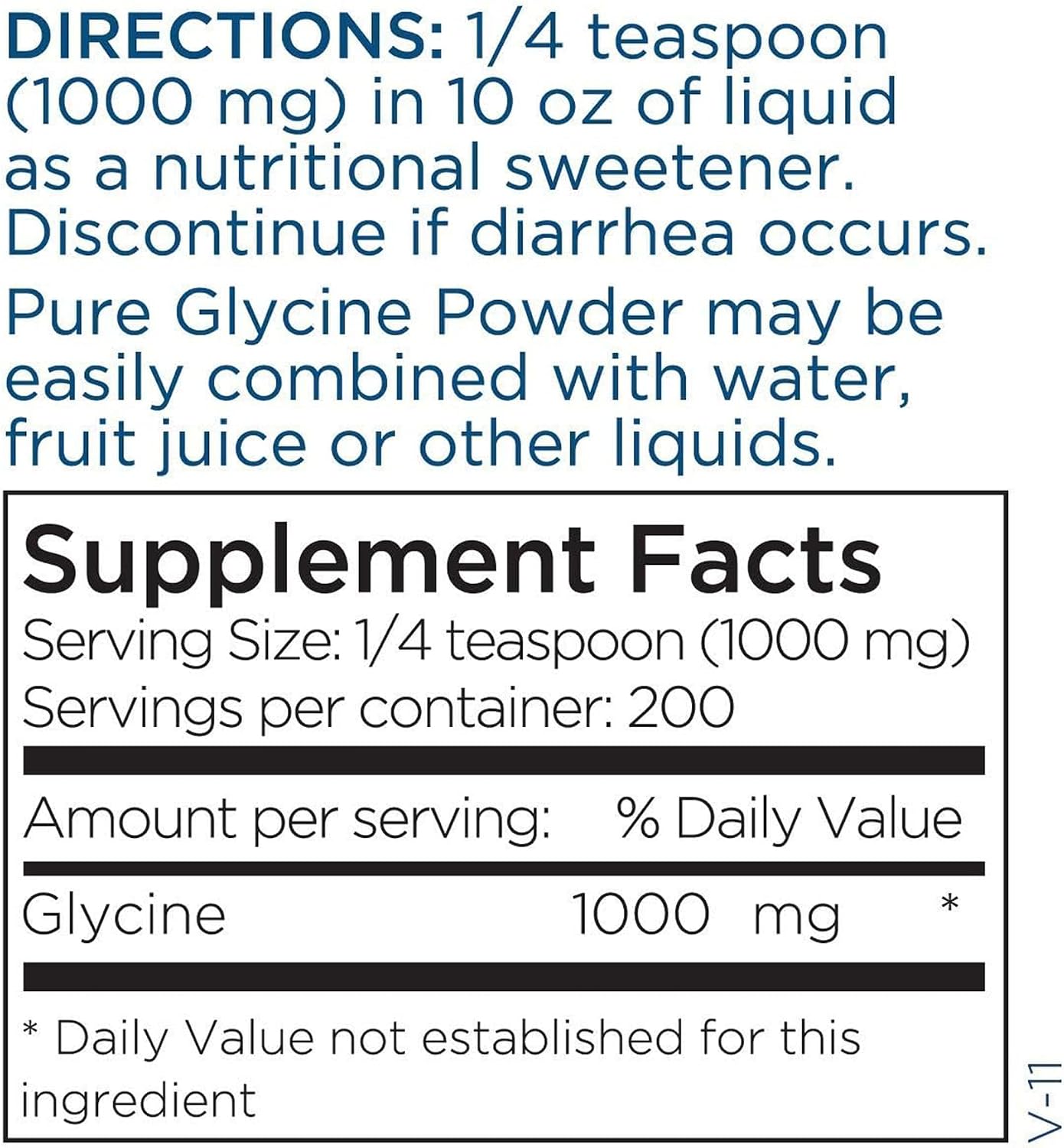 Metabolic Maintenance Glycine Powder – 1000 mg – Calm and Detox Support – Hypoallergenic – Unflavoured – 200 Servings