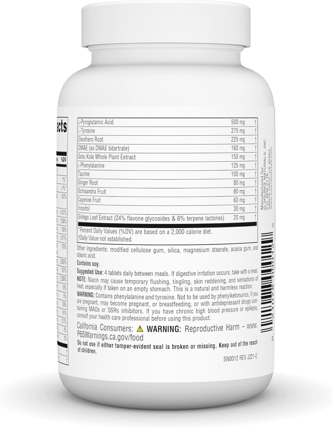 Source Naturals Mental Edge - Brain Boosting Supplement - 60 Tablets