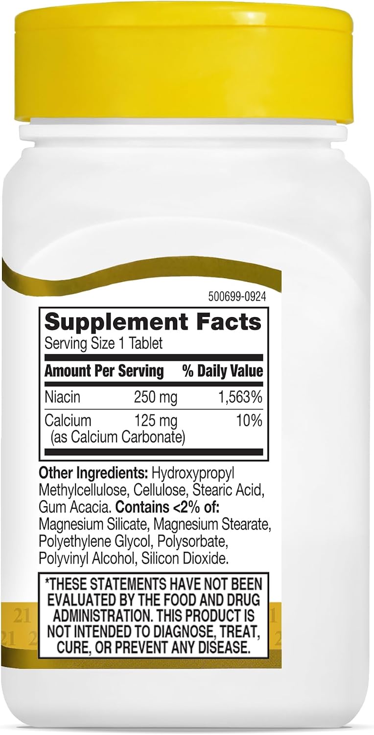 21st Century Niacin 250 mg Tablets, 110-Count (Pack of 2)