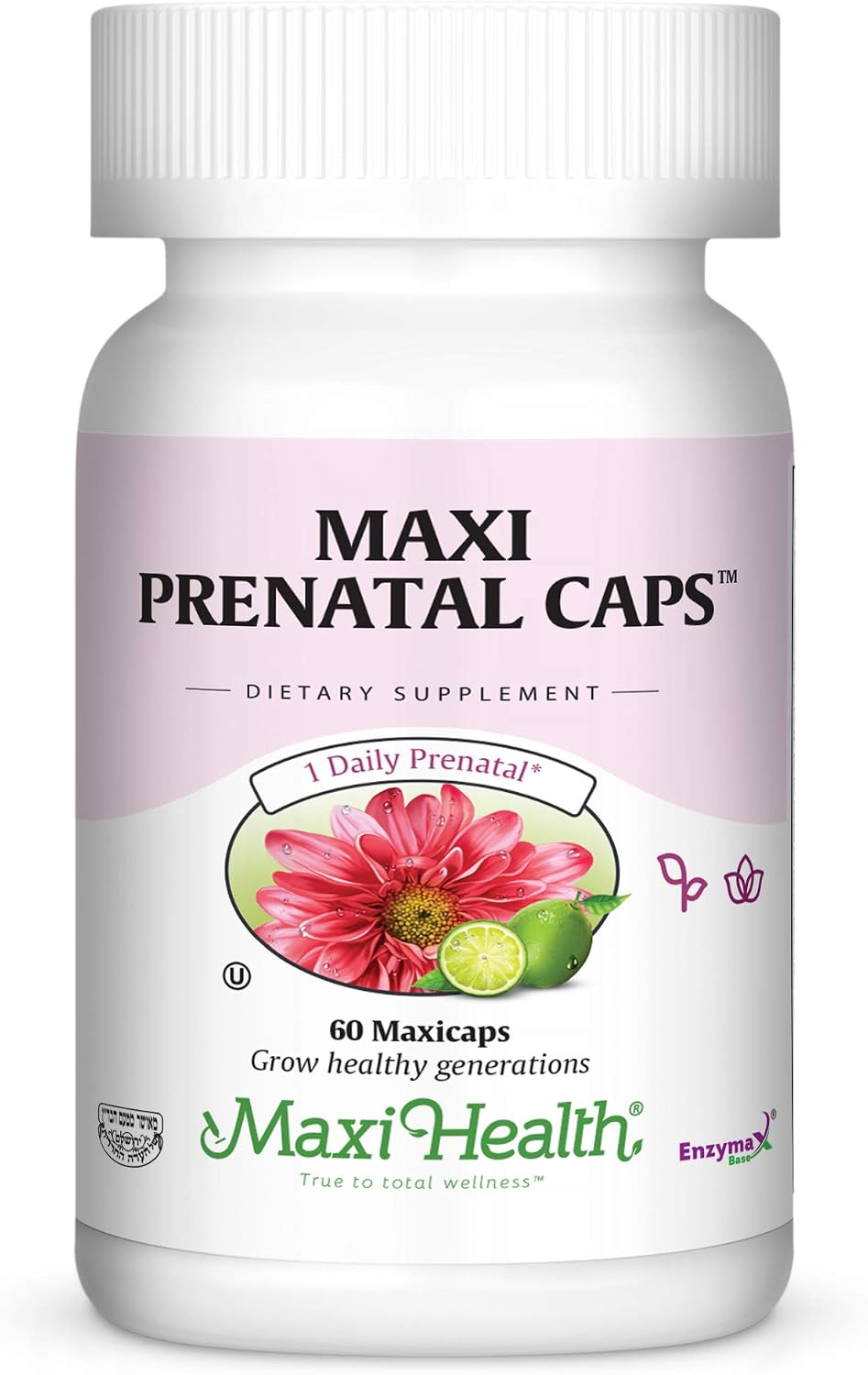 Maxi Health Prenatal Vitamins – Complete Pregnancy Multivitamin with Folic Acid, Iron, Vitamin D3, B12, Zinc & Biotin – 120 Capsules