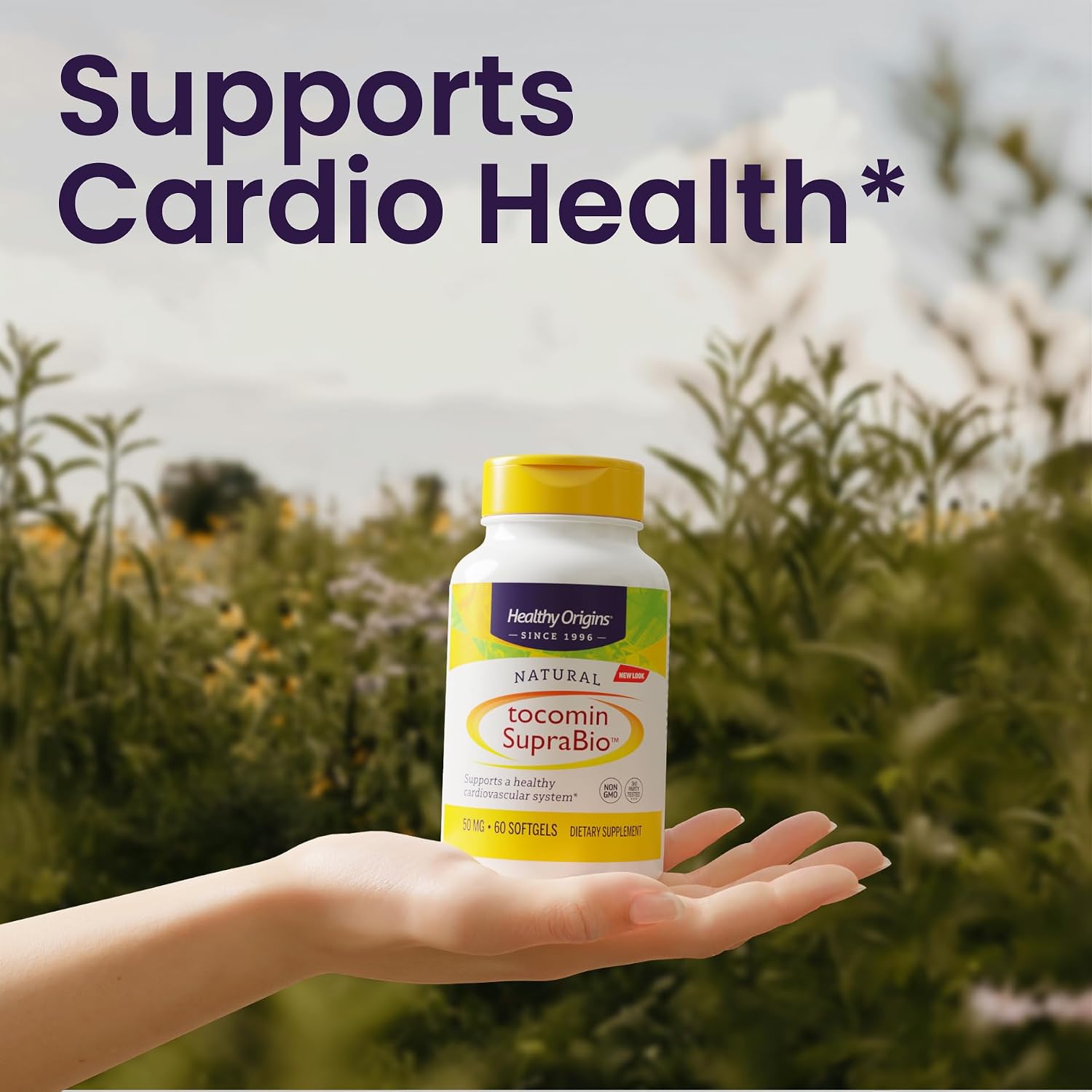 Healthy Origins Tocomin SupraBio (Tocotrienols), 50 mg - Vitamin E Supplement for Heart and Skin Health, 60 Softgels