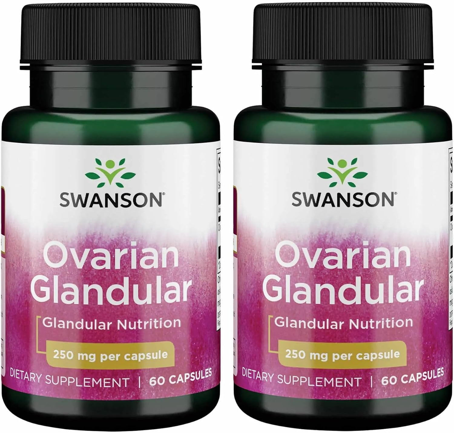 Swanson Ovarian Glandular Supplement - Women's Glandular Health and Hormonal Balance Support - Premium Bovine Tissue - 60 Capsules, 250 mg Each