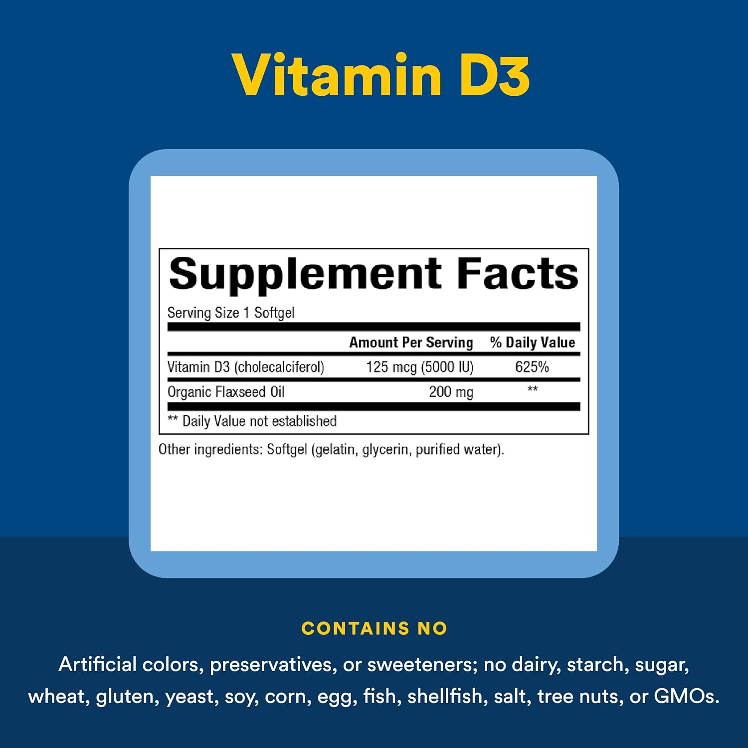 Natural Factors - Vitamin D3 5000 IU, Supports Healthy Bones, 120 Soft Gels
