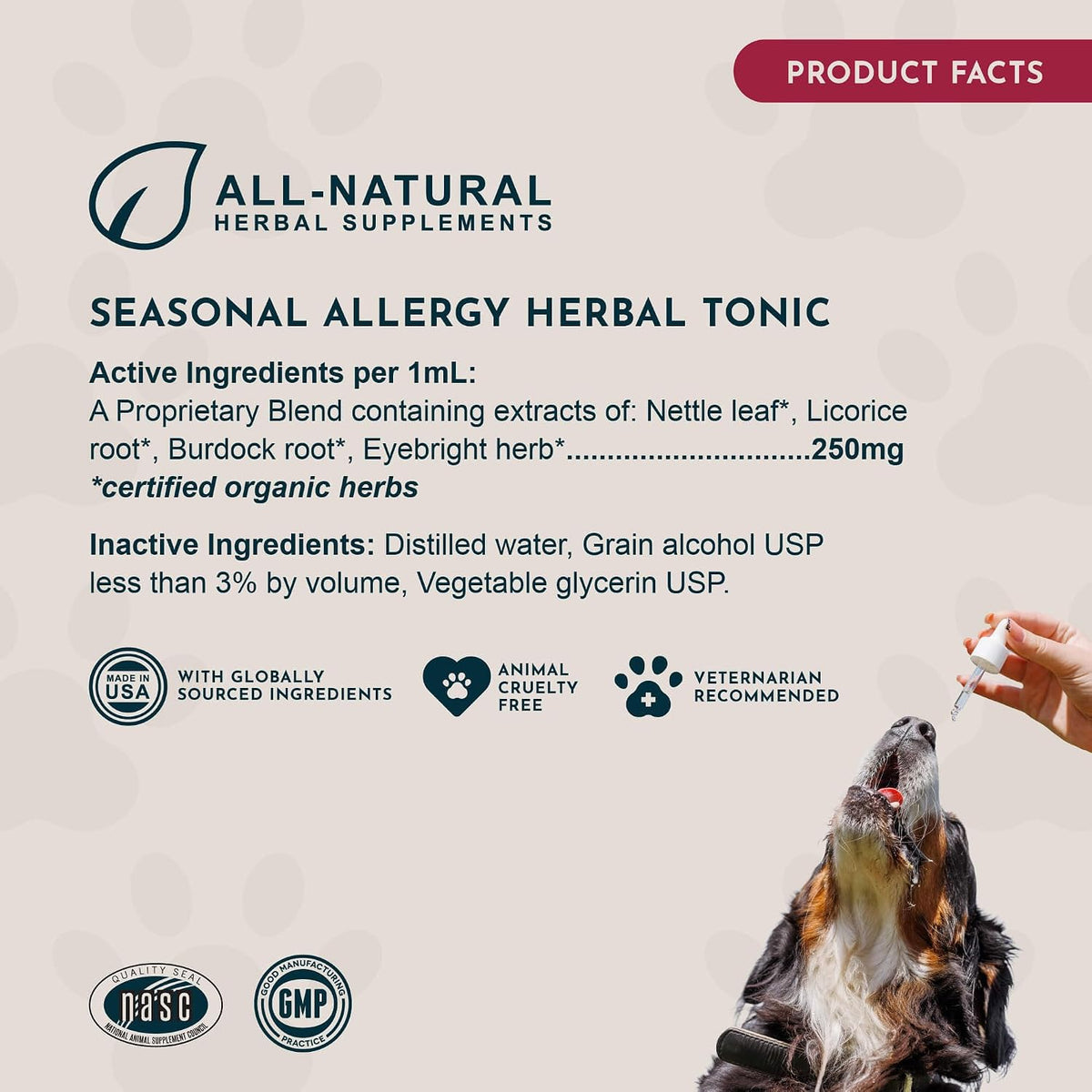 Animal Essentials Seasonal Allergy Liquid Herbal Support for Dogs & Cats – 30 mL - görsel 6