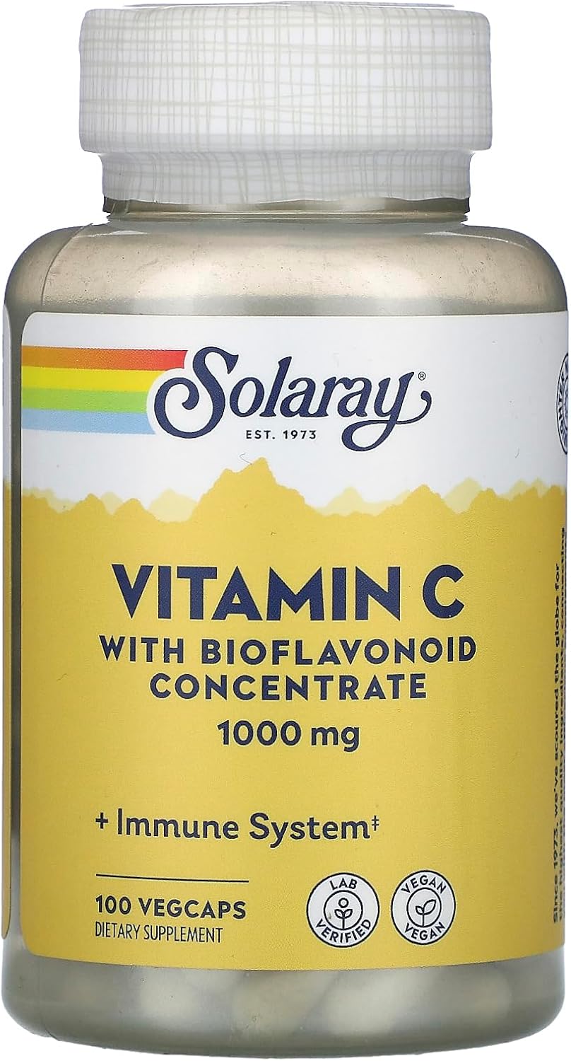 Solaray Vitamin C 1000 mg Timed Release Capsules, 100 Count