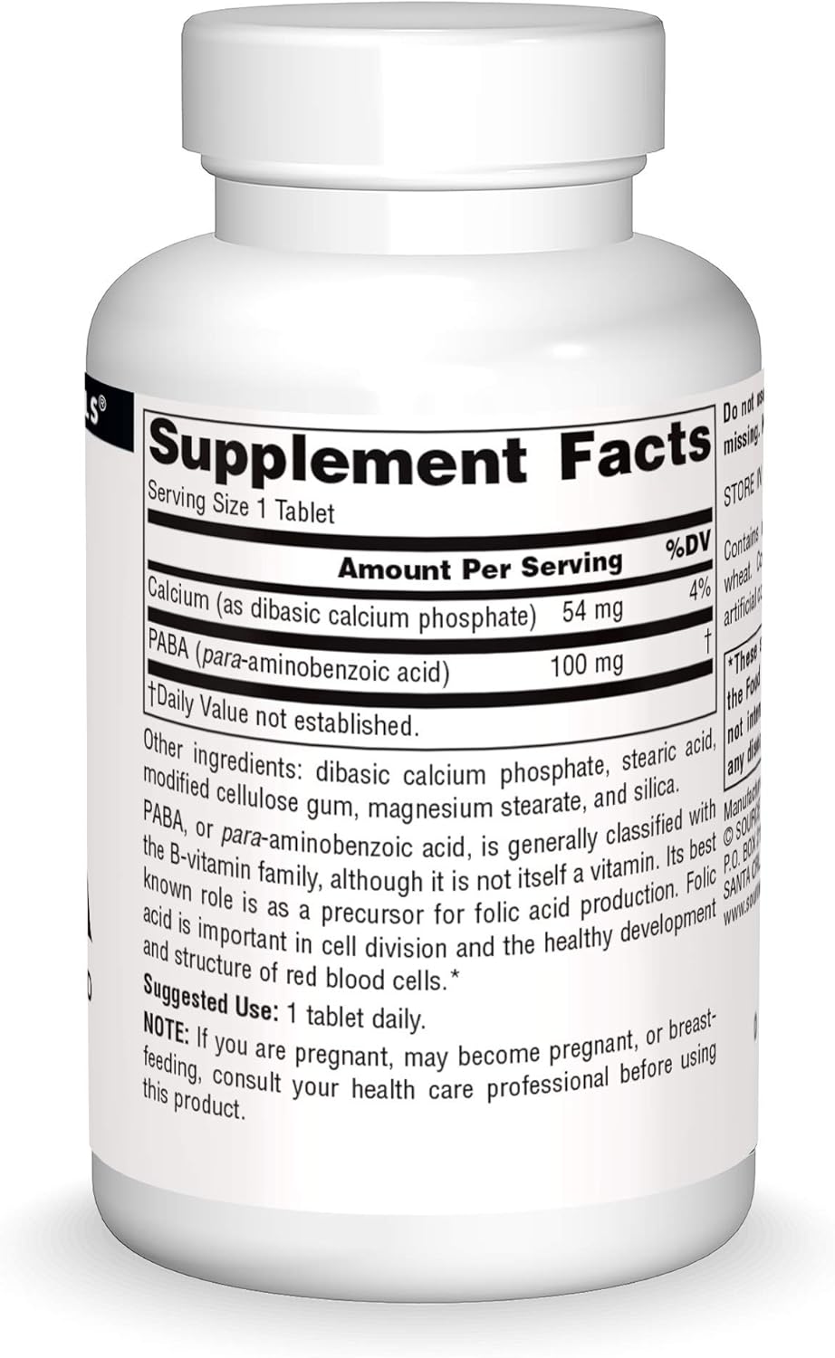 Source Naturals PABA, para-Aminobenzoic Acid, 100 mg, 250 Tablets