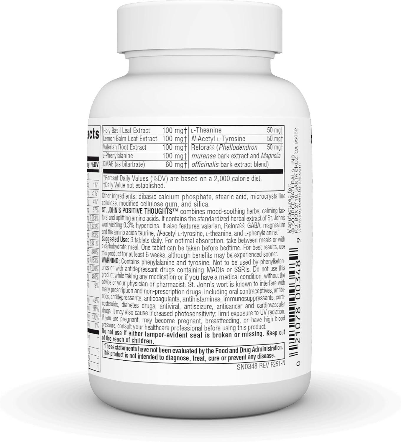 Source Naturals St. John's Positive Thoughts – 45 Tablets