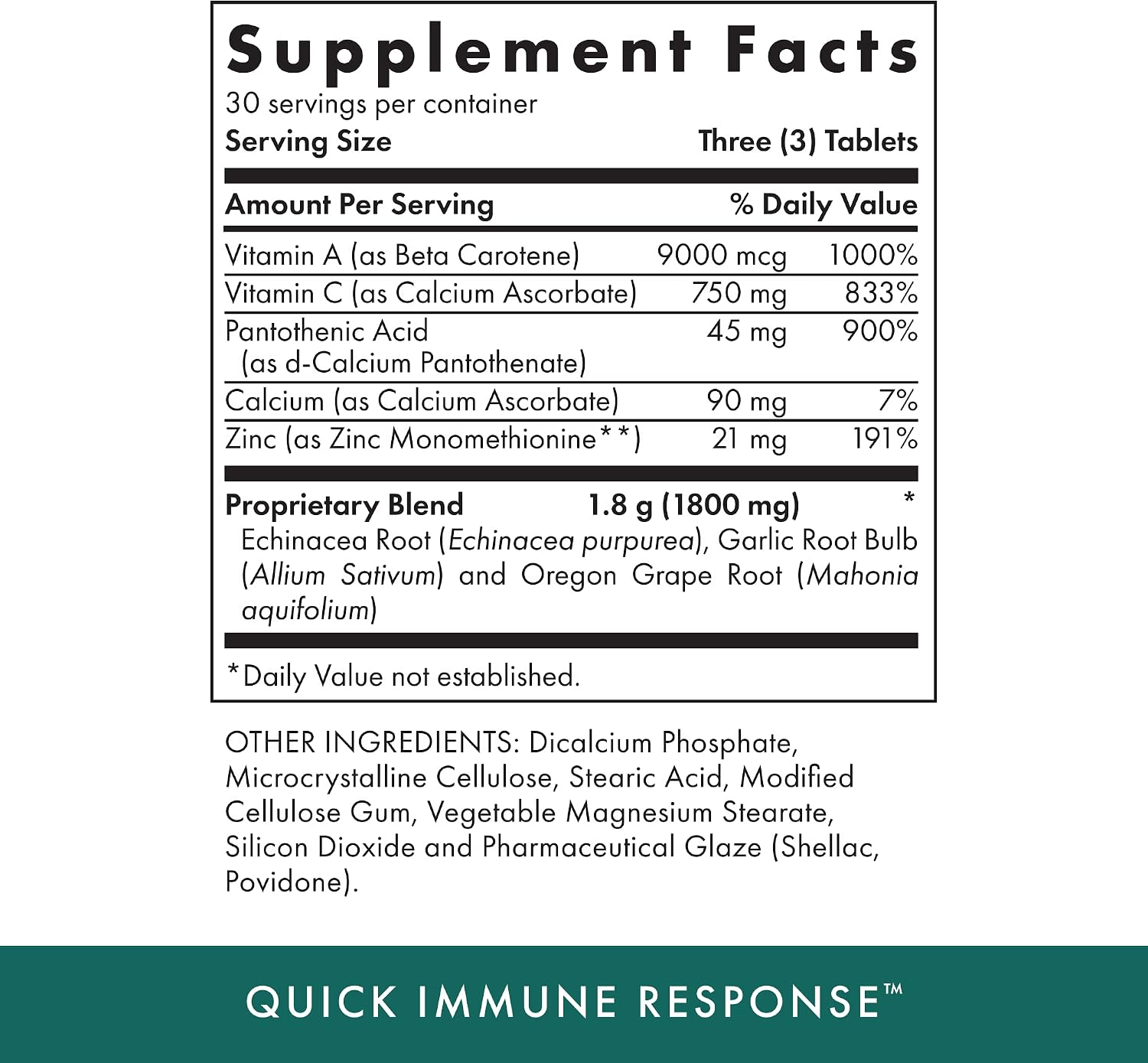 Michael's Health Naturopathic Programs Quick Immune Response, 90 Vegetarian Tablets – Immune Support