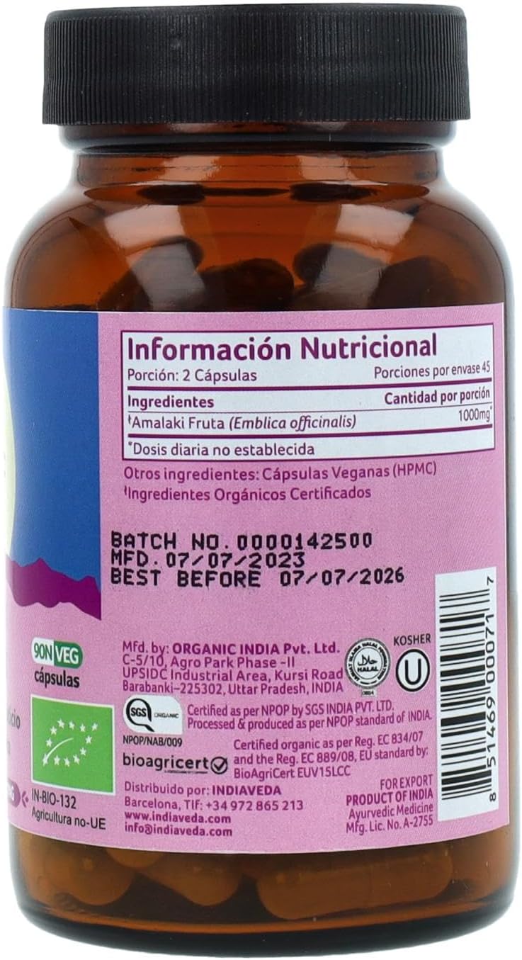 Organic India Amla, 90 Vegetarian Capsules