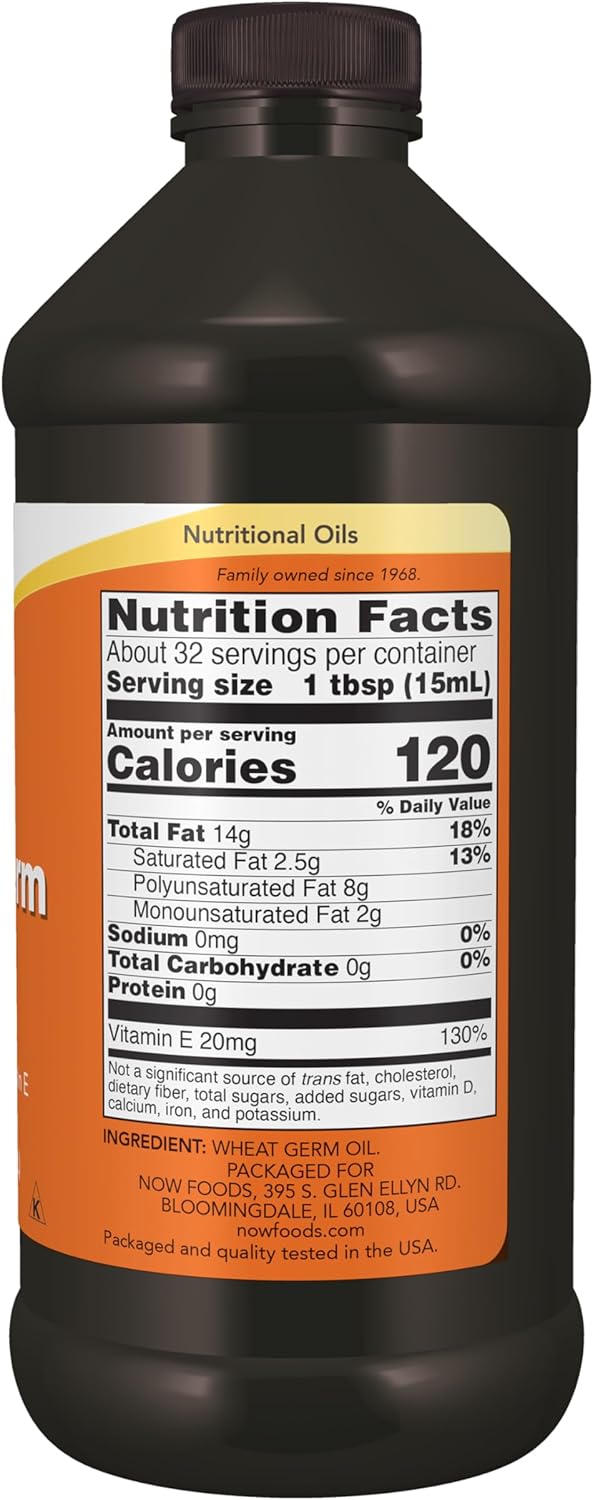 NOW Foods Wheat Germ Oil, 16 oz (473 ml)