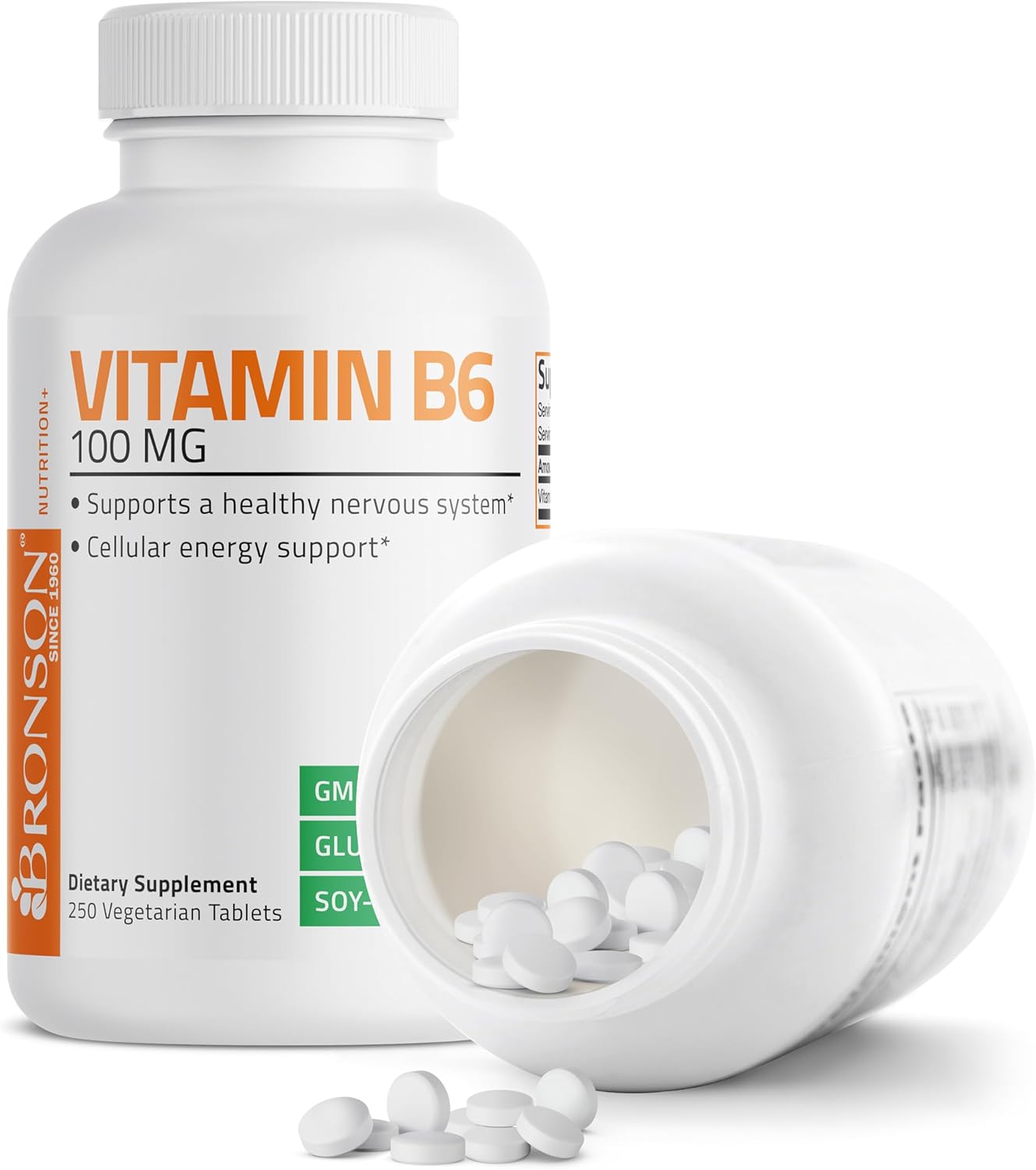 Bronson Vitamin B6 100 mg Premium Supplement, 250 Tablets