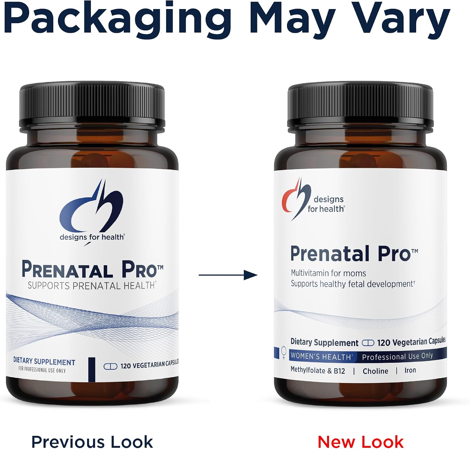 Designs for Health Prenatal Pro Methylated Multivitamin for Women (120 Capsules) - Canada