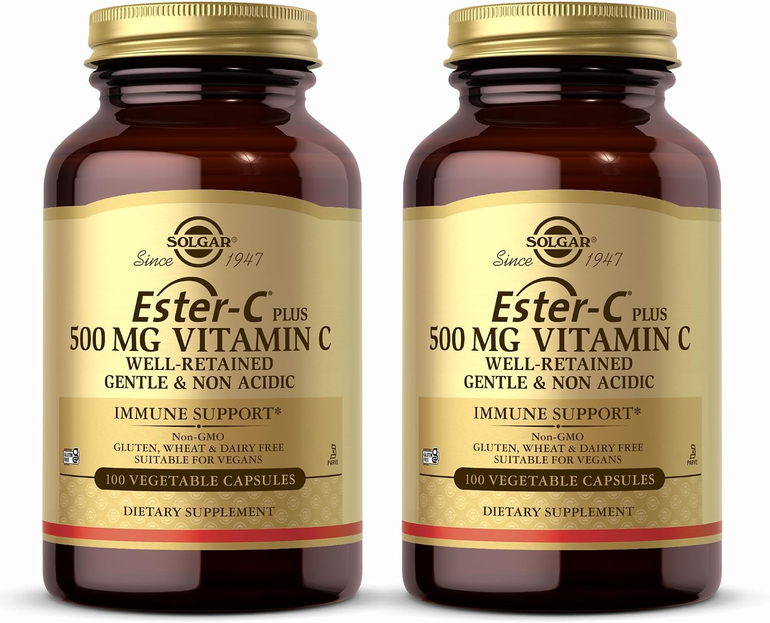Solgar Ester-C Plus 500 mg Vitamin C – Gentle Non-Acidic – 50 Vegetable Capsules