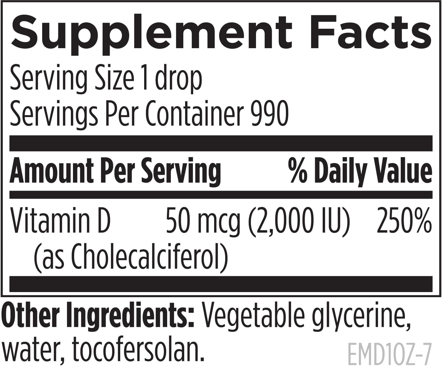 Designs for Health Hi-Po Emulsi Vitamin D Drops - Liquid Vitamin D3 2000 IU, 30 mL (1000 Servings)