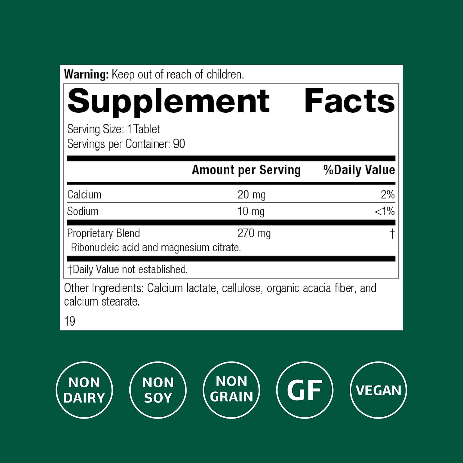 Standard Process Ribonucleic Acid (RNA) - Cell Support - 90 Tablets