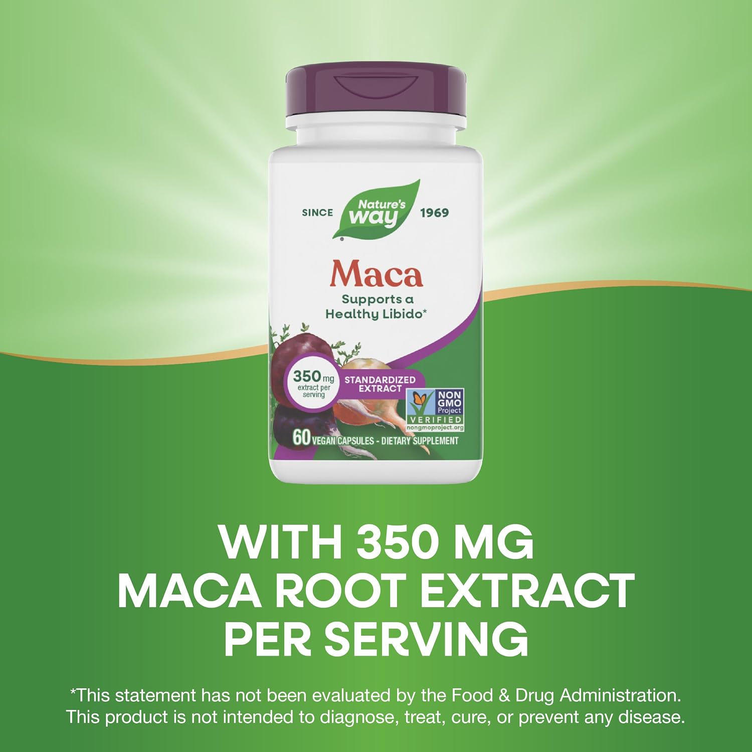 Nature's Way Maca Standardized Extract - Helps Support Healthy Libido* - 60 Vegan Capsules