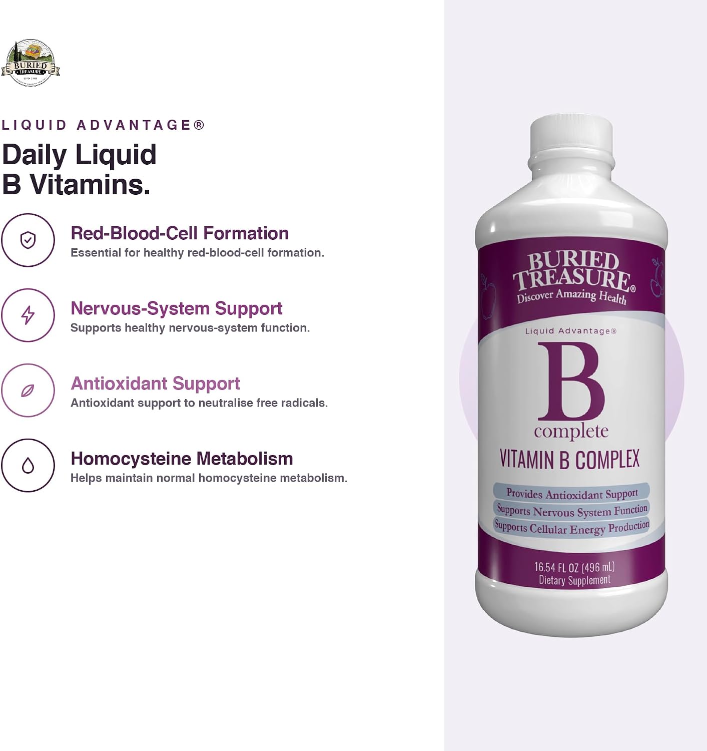 Buried Treasure B Complete - Liquid Methylated B-Complex, 16 fl oz (473 mL)