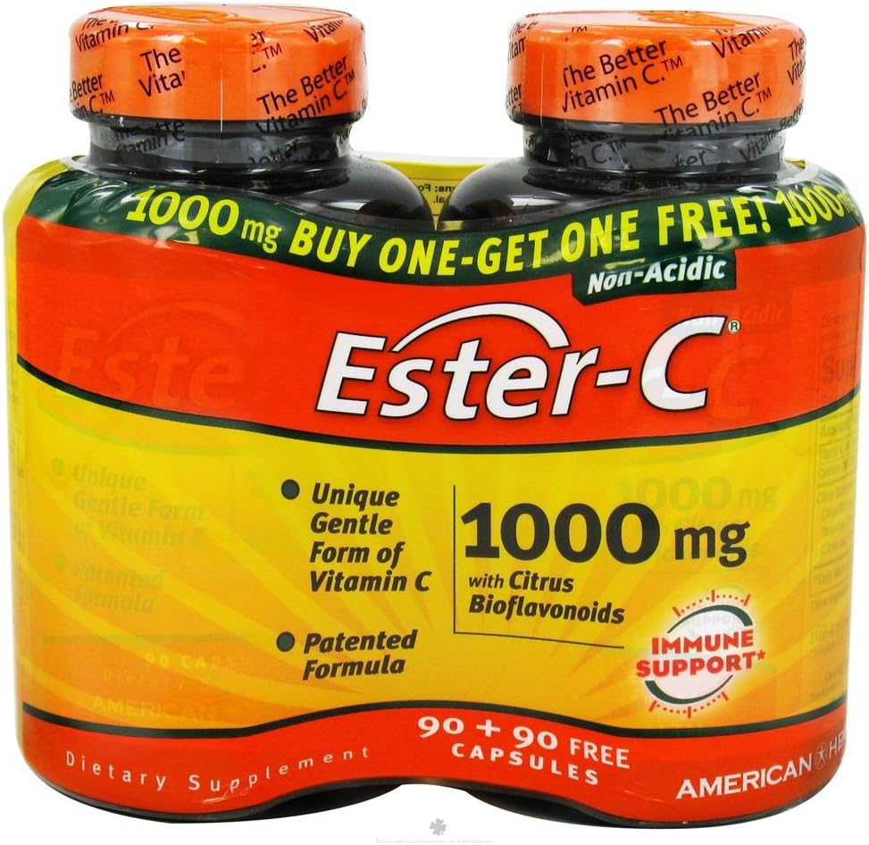 American Health Ester-C 1000mg with Citrus Bioflavonoids, 180 Capsules - görsel 1