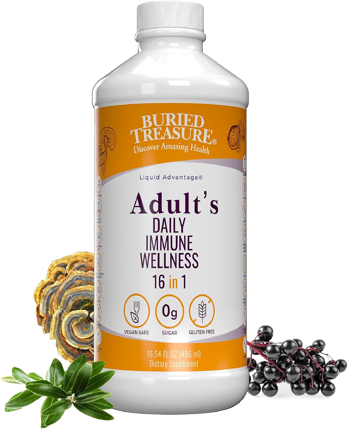 Buried Treasure Adult Daily Immune Wellness – Liquid Nutrient Blend with Elderberry & Echinacea