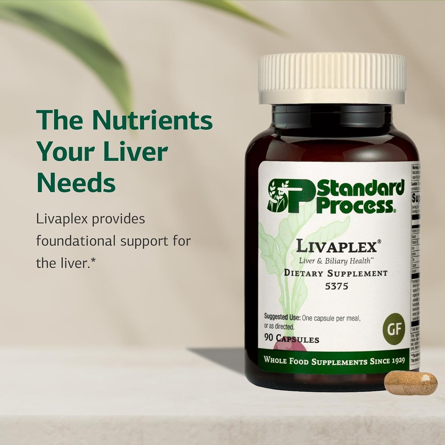 Standard Process Livaplex - Whole Food Liver & Gallbladder Support with Spanish Black Radish, Betaine HCl, Organic Carrot - 90 Capsules