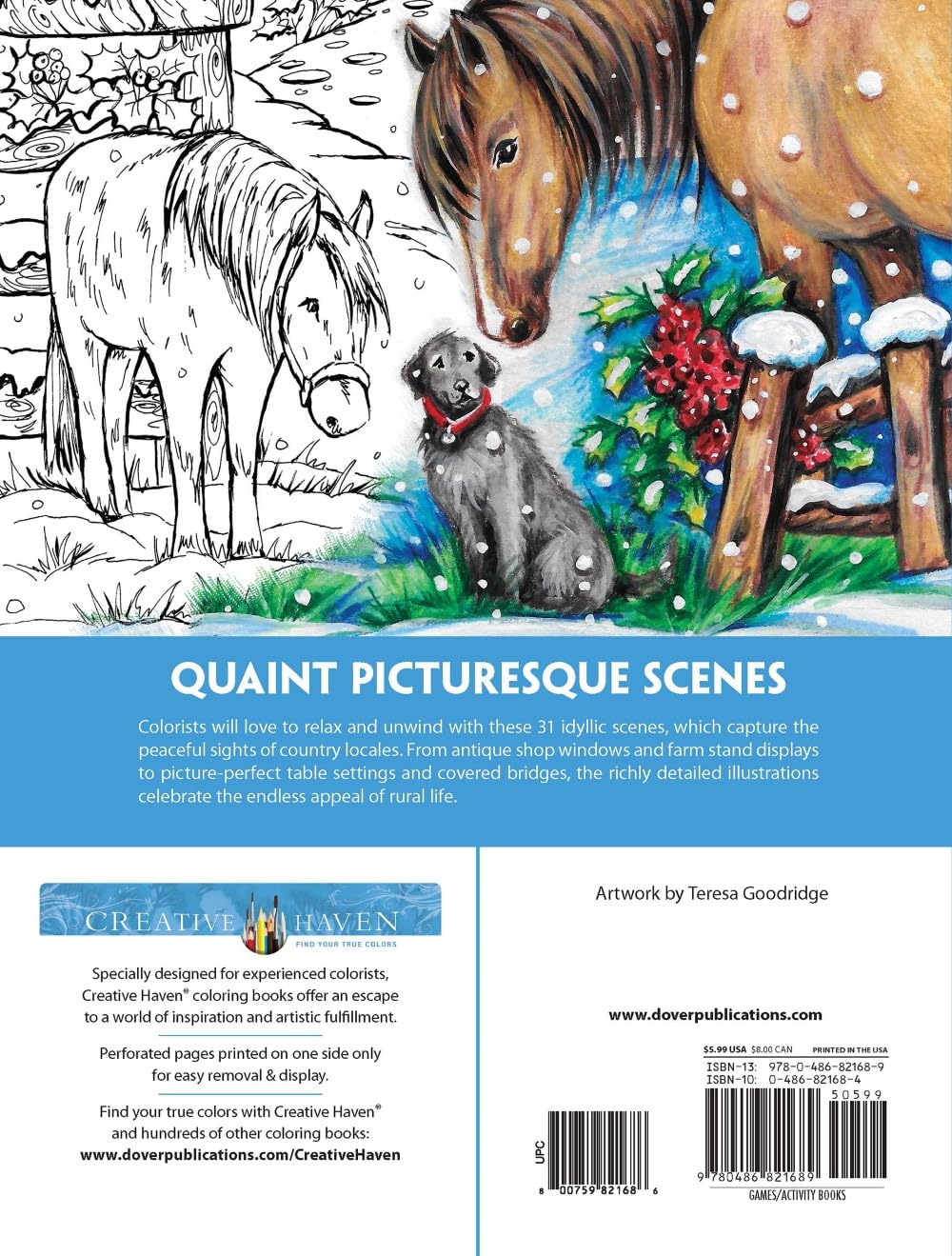 Creative Haven Country Charm Colouring Book: An Adult Colouring Book with Country Scenes and Animals