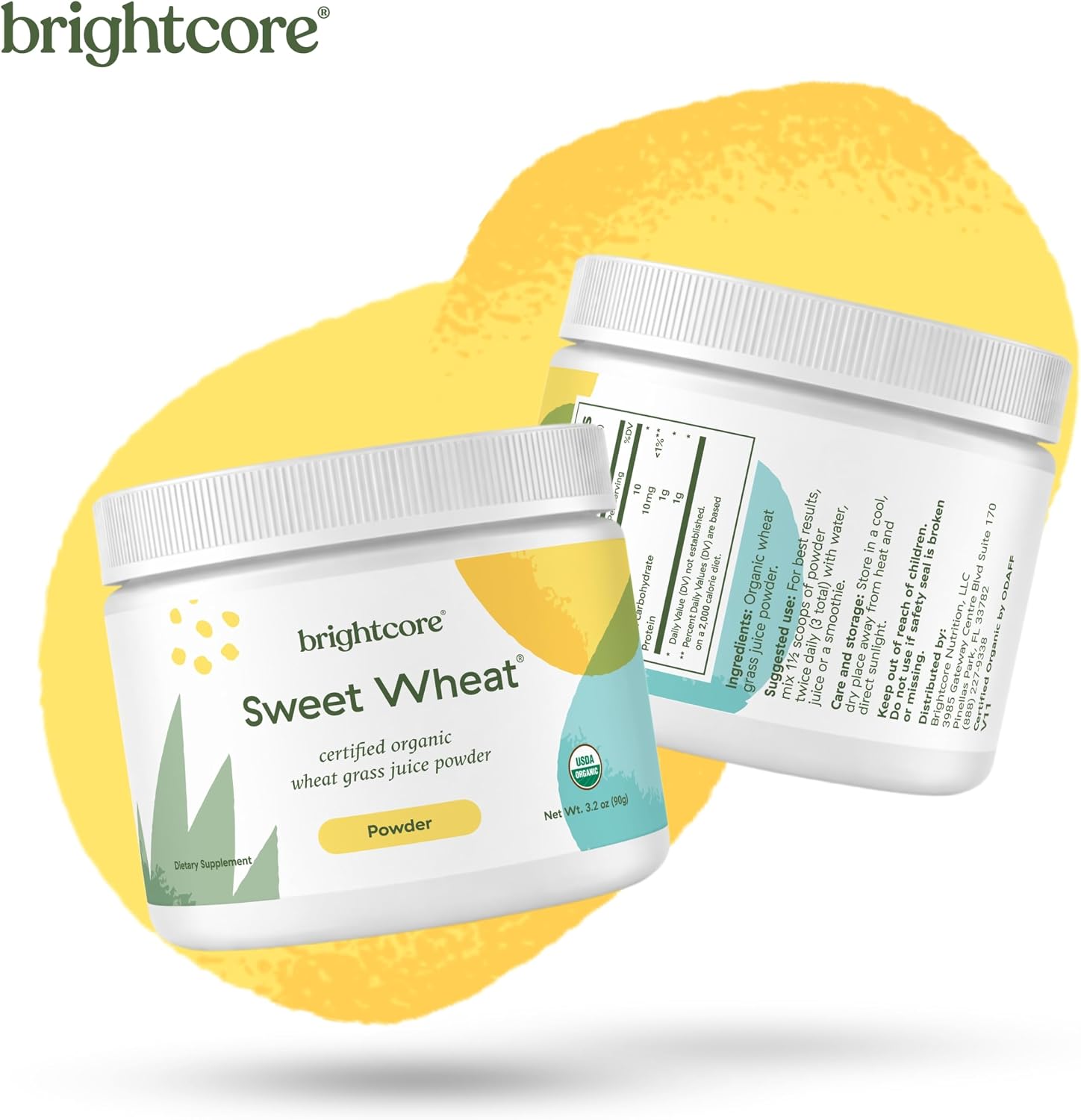 Brightcore Nutrition Sweet Wheat Wheatgrass Juice Powder – Super Greens for Digestive Health & Immune Support, 90g