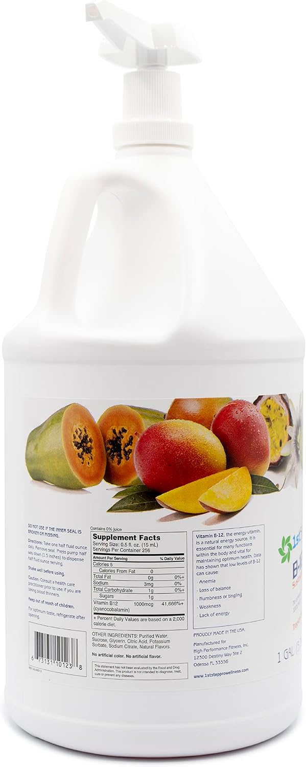 1st Step for Energy B12 Tropical Blast Liquid Supplement, 128 fl oz (approx. 3.78 L) - görsel 3