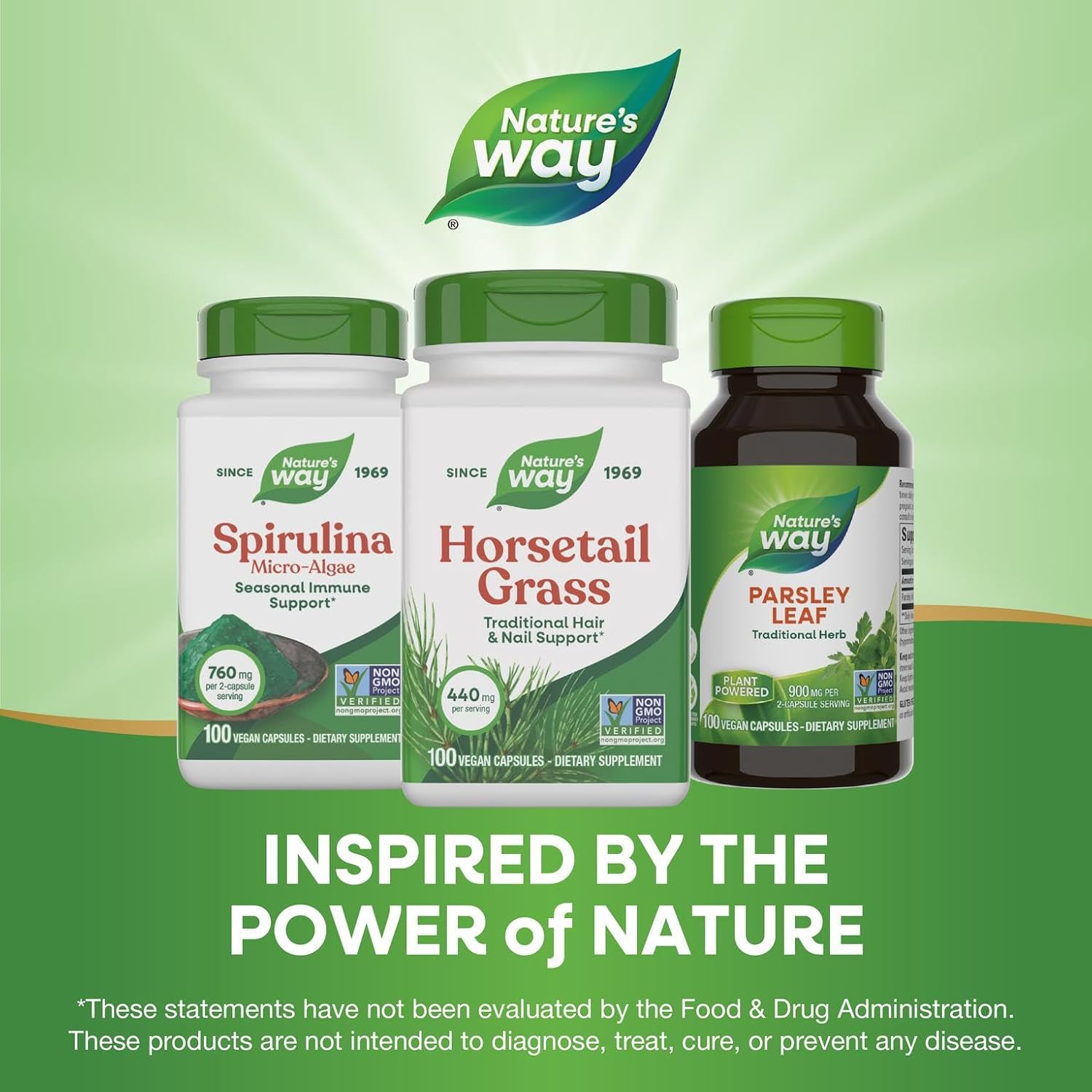 Nature's Way Horsetail Grass – 440 mg per Serving – Hair and Nail Support – 100 Capsules