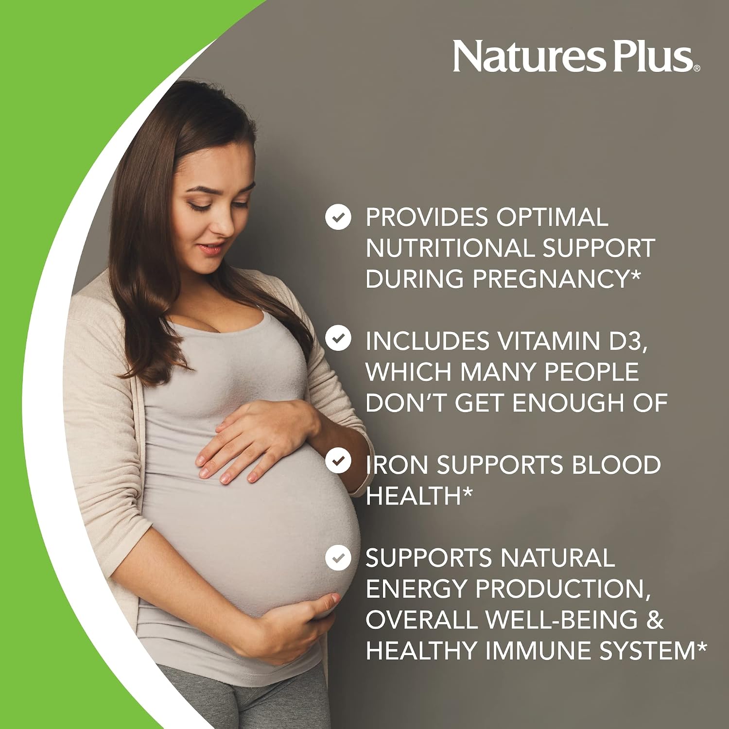 Nature's Plus Ultra Prenatal Multivitamin - 800 mcg Folate, 180 Vegetarian Tablets