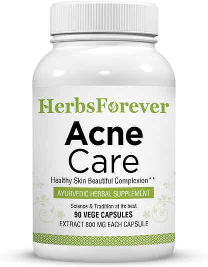 Acne Care ACNIL | Natural Herbal Supplement for Clear Skin, Healthy Complexion | 90 Vegetarian Capsules, 800mg Each | Ayurvedic Formula