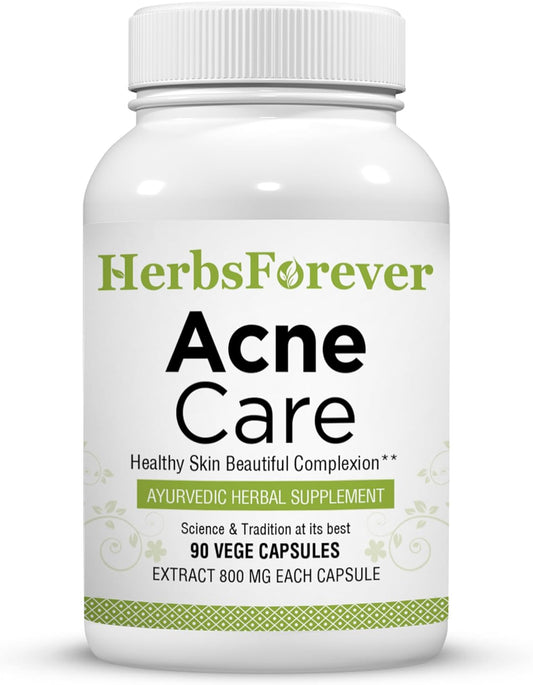Acne Care ACNIL | Natural Herbal Supplement for Clear Skin, Healthy Complexion | 90 Vegetarian Capsules, 800mg Each | Ayurvedic Formula