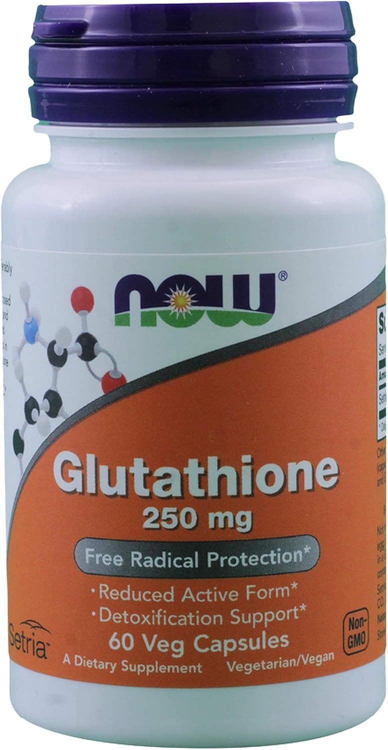 NOW Foods Glutathione 250 mg, 60 Capsules (2-Pack)