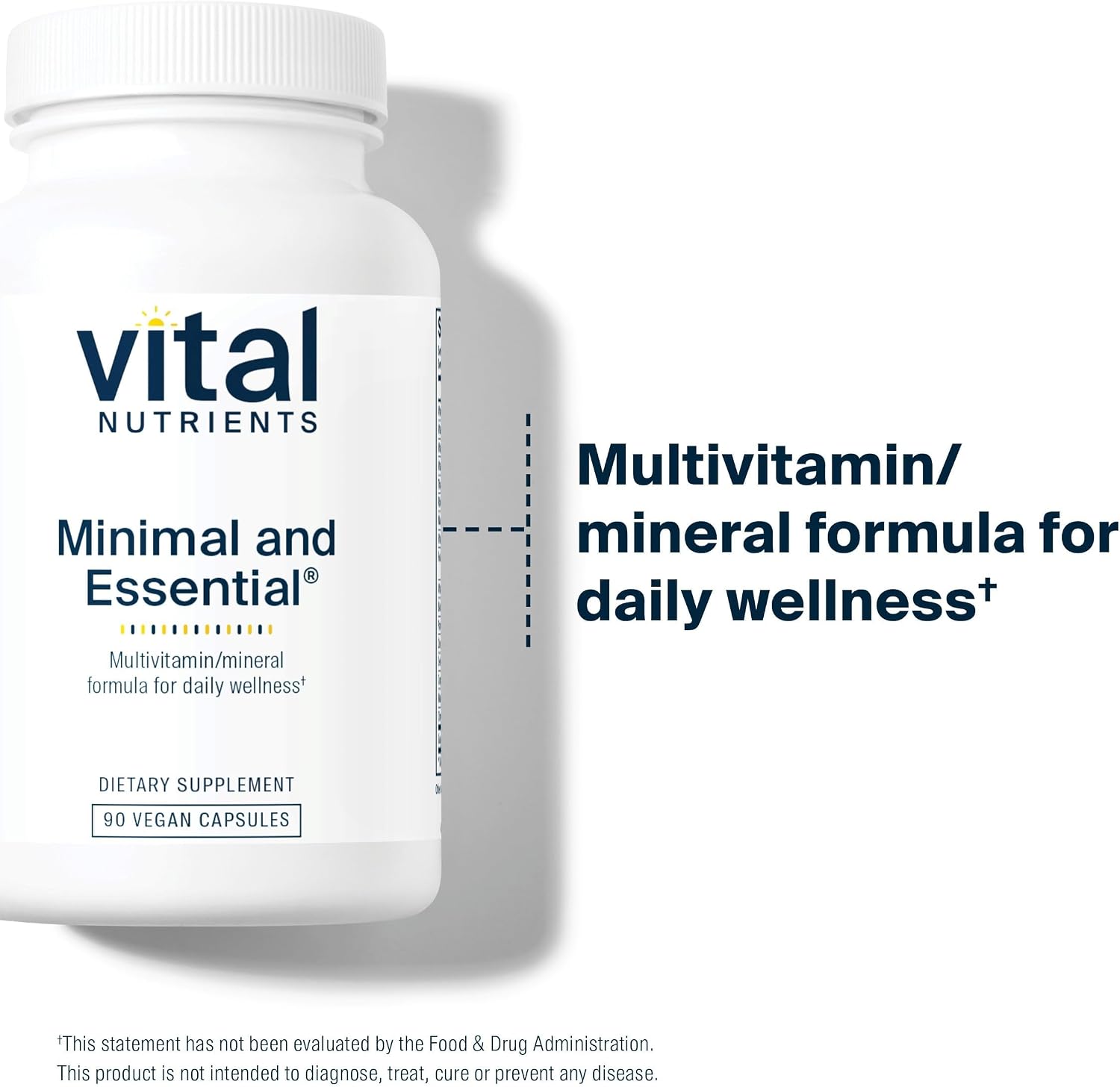 Vital Nutrients Minimal and Essential Multivitamin - One per Day - Iron-Free - 90 Vegetarian Capsules