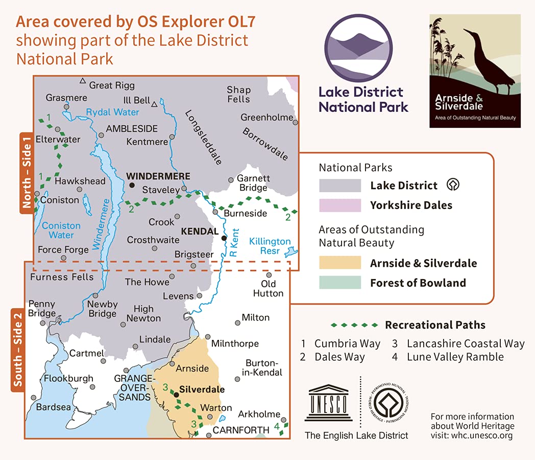 Lake District OS Explorer Map OL7: The English Lakes - South Eastern Area (Windermere, Kendal & Silverdale)